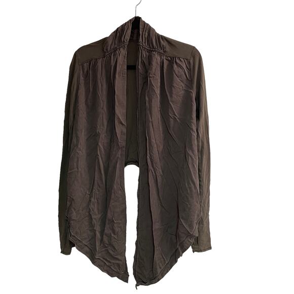 Lululemon Draped Open-Front Olive Wrap Top - Picture 1 of 8